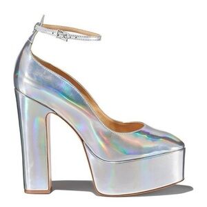 NIB Schutz Renee Ankle Strap Platform Pump in Hologram
